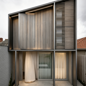 Planos Arquitectónicos Completos: Diseño Wabi Sabi con Listones de Madera y Terrazo para Casa Adosada, Planos de Construcción para Exterior e Interior - Product Image 1