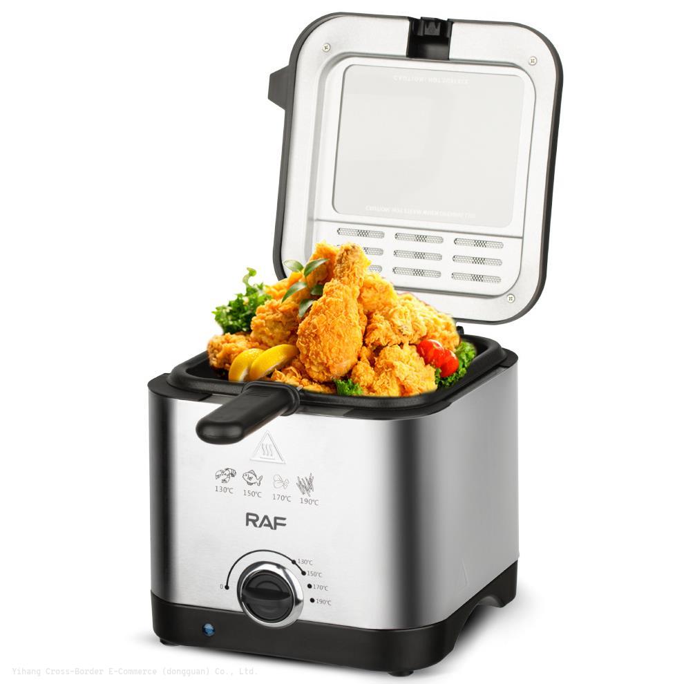 Commercial 2.5L Electric Deep Fryer - Round, Non-Stick Stainless