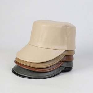 Nouvelle Arrivée Automne Hiver Femme Chapeau Plat en Cuir PU Tendance Mode Décontracté Couleur Unie Casquette de Baseball Pliable - Product Image 1