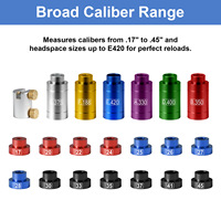 Kit de comparaison de calibre de précision avec 14 inserts de calibre et 6 embouts universels pour le rechargement de calibres .17-.45