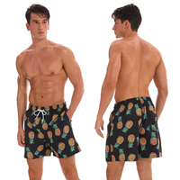 Shorts de plage pour hommes à imprimé personnalisé, style uni, décontractés, avec taille élastique