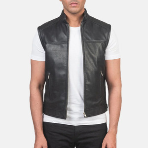 New Fashionable Design Adult Size <b>Mens</b> <b>Leather</b> <b>Vest</b> Casual Outer Wear High Quality Wholesale Customized Winter Windproof - Product Image 6