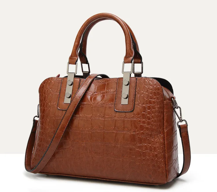 New luxury brand fashion American crocodile pattern simple handbag woman shoulder bags famous designer ladies tote for shopping