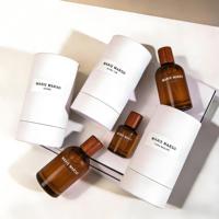 Emballage de parfum vide en ambre de luxe, 30 ml, 50 ml, 100 ml, flacon de parfum en verre en forme de cylindre personnalisé avec emballage complet