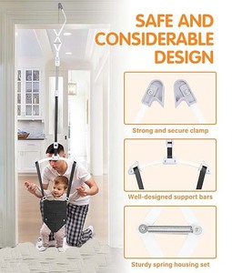 Sturdy <b>Baby</b> <b>Door</b> Jumper Safe Durable Doorway Jumper Adjustable Strap Portable <b>Baby</b> Indoor Toddler <b>Bouncers</b> with Secure Clamp - Product Image 3