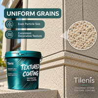 Peinture acrylique imitation pierre Tilenis, revêtement liquide pour bâtiment, application au truelle, couche épaisse, texture uniforme