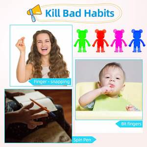 ของเล่นบีบและดึงรูปหมีทำจากเจล TPR สีสันสดใส ยืดหยุ่นได้ ช่วยคลายเครียด - Product Image 4