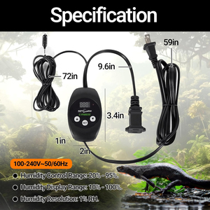 REPTIZOO Hygrostat numérique, contrôleur d'humidité LED, humidistat pour reptiles, contrôle de l'humidité pour <span class=keywords><strong>terrarium</strong></span> de reptiles, humidificateur, <span class=keywords><strong>brumisateur</strong></span> - Product Image 3