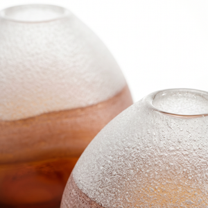 Vaso in Vetro Soffiato a Mano Stratificato, Effetto Ombre Smerigliato da Bianco a Marrone Ambra, Vaso Portafiori <span class=keywords><strong>con</strong></span> Texture a Bolle per Arredamento Soggiorno - Product Image 3