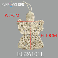 EG26101A 7X10CM Ever Golden 100% Coton Charme de Noël Petit ange d'amour pour arbre de Noël, Décoration de sapin de Noël