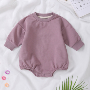 Romper Bayi Katun Organik, Bagian Bawah Elastis, Baju Bayi French Terry Custom, Grosir Romper Bayi Anak - Product Image 3