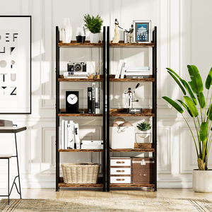 Bookshelves Home Office 5 Tiers Bookcase <strong>Shelf</strong> Storage Organizer Free <strong>Standing</strong> Storage Shelving <strong>Unit</strong> for Bedroom Living Room - Product Image 4