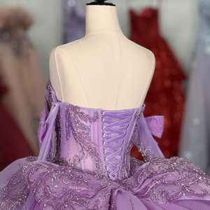 Dy6918 <b>Glittering</b> Lilac Quinceanera Dresses Luxury Crystal Lace Flowers Vestidos De 15 Anos Birthday Party Jancember - Product Image 2