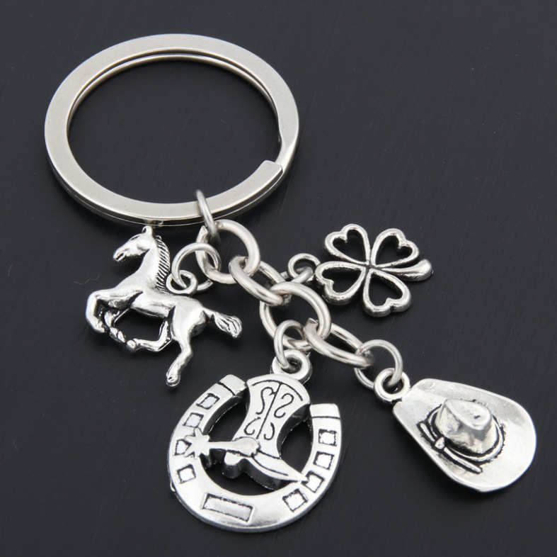 Cowboy chaveiros de metal, chaveiro personalizado com pingente de logotipo personalizado, para sapatos de cavalo, porta-chaves