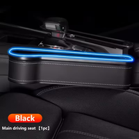 Lumière d'ambiance LED colorée pour voiture, boîte de rangement pour l'espace entre les sièges avec charge rapide 2USB, support de téléphone pour accoudoir de console centrale entre les sièges