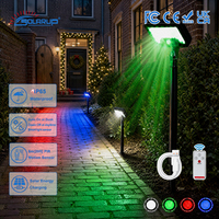 Lumière solaire de Noël RGB Rouge/Vert/Bleu/Blanc, éclairage solaire à détecteur de mouvement PIR, projecteur solaire, lumière de jardin solaire