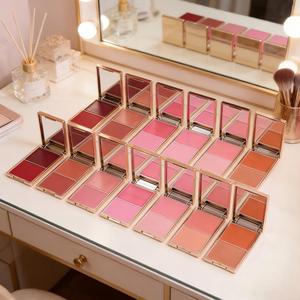 Paleta de Rubor Personalizada de Bolsillo, Rubor Mineral Natural en Polvo Cremoso Color Rojo Oro Rosa, Acabado Mate y Luminoso, Vibrante, 2 en 1 - Product Image 3