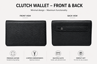 Dompet Genggam Unisex Beena, Tas Tangan Fashionable, Resleting, Anti RFID, Tahan Lama, Bisnis Kasual, Multifungsi