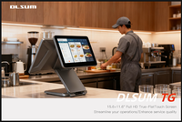 Складная POS-стойка с 3-летней гарантией, безвентиляторный дизайн, Intel Core i5, 8 ГБ DDR3 ОЗУ, поддержка нескольких ОС, два экрана 15,6 дюйма + 11,6 дюйма