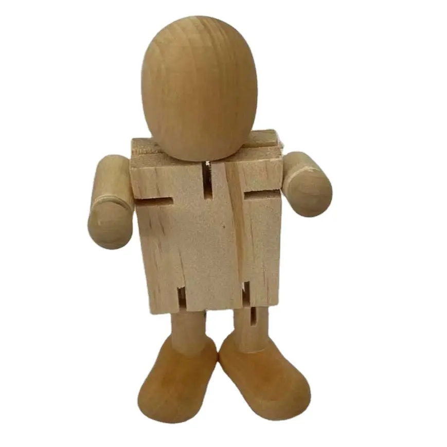 Artigianato in legno personalizzato educativo per bambini sviluppa abilità pratiche giocattolo a colori personalizzato scarabocchio Robot