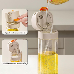 Distributeur d'huile 2-en-1 en verre alimentaire pour cuisine, vaporisateur et verseur 530 ml, idéal pour la cuisson, la friture, les salades et le barbecue - Product Image 3