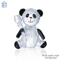Justech — figurines d'animaux en cristal clair, design exquis, jolies, figurine ours cadeaux pour bébé, trois ballons colorés