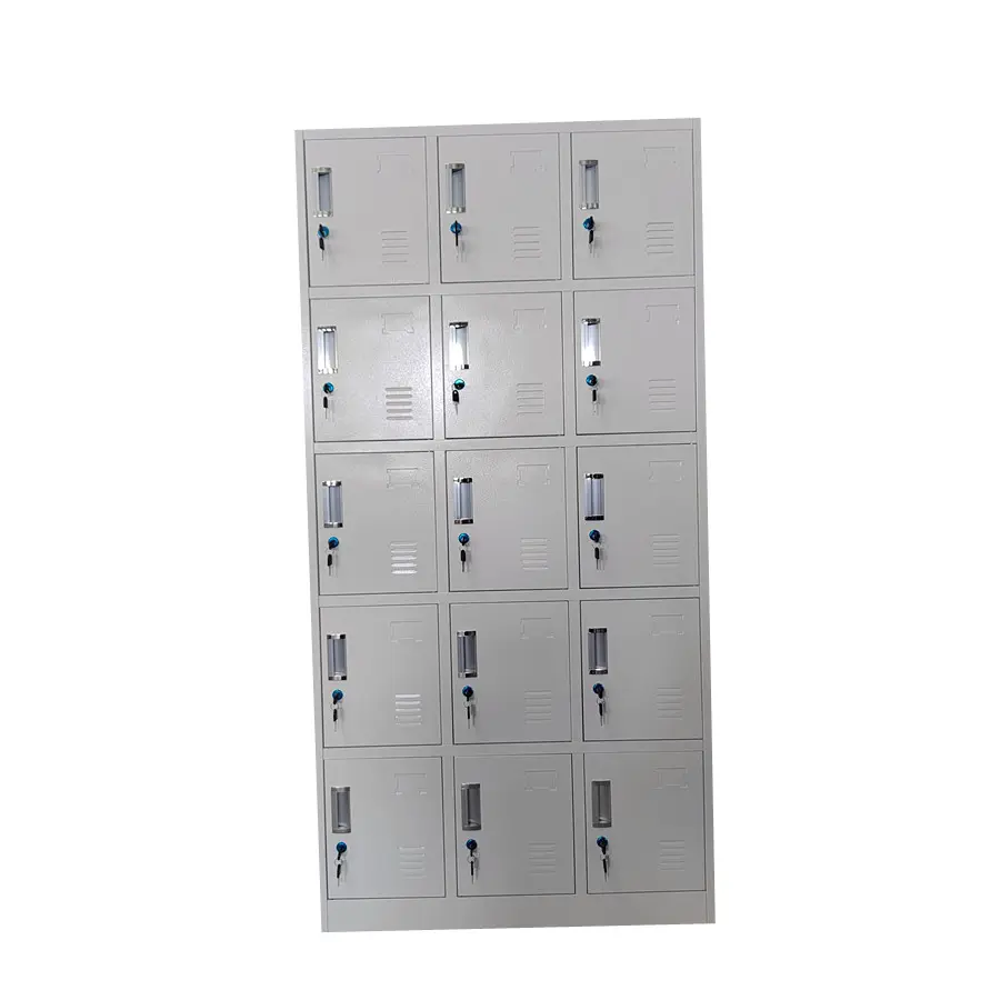 Armário de metal com 15 portas, armário industrial, caixa de armazenamento