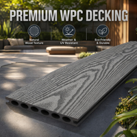 Tarima de WPC Cuadrada Resistente con Acabado Cepillado y Grano de Madera 3D, Impermeable y Antideslizante para Uso Residencial y en Parques al Aire Libre