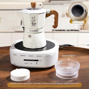<span class=keywords><strong>Cafetière</strong></span> Moka en aluminium à double valve avec base chauffante électrique en céramique, <span class=keywords><strong>2</strong></span> <span class=keywords><strong>tasses</strong></span>, 150 ml - Product Image 2