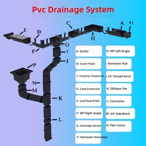 Système de gouttières en PVC avec <span class=keywords><strong>tuyau</strong></span> de descente et raccords pour le drainage des toits de villas et la collecte des eaux de pluie - Product Image 3