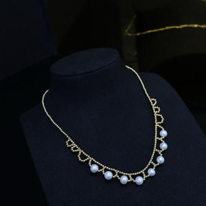 Collar de Perlas Hecho a Mano con Cadena de Cuentas en Forma de V, Importado de EE. UU., Chapado en Oro de 14K, Collar de Perlas Naturales de Agua Dulce de 6-6.5mm - Product Image 2