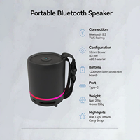 S919 untuk Speaker Mini 5.3 - Efek Cahaya Nirkabel Portabel TWS Port Pengisian Daya Tipe-C Plastik Output 3W Baterai 2000mAh