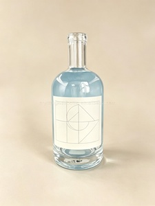 Bouteille en verre ronde à paroi épaisse scellée, anti-fuite, vide, pour spiritueux (vodka, whisky, rhum) – Idéale pour bars et restaurants - Product Image 1