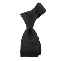 Cravate pour homme de haute qualité, noire, 100% soie jacquard tissée, style Shengzhou, personnalisée, ajustée et texturée, vente en gros de Chine