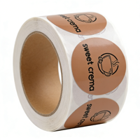 Rollo de Etiquetas Kraft Autoadhesivas Impermeables Personalizadas para Bebidas, Café, Zumo, Leche, Té, Etiquetas para Vasos, Adhesivos