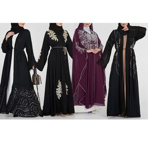 Moda in pizzo moderno musulmano Thobe per le donne morbido Bisht arabo Jubah <span class=keywords><strong>Nida</strong></span> con il nuovo modello Abaya - Product Image 5