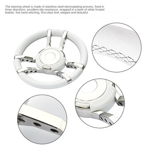 Nouveau volant marin Yacht gouvernail de direction en cuir acier inoxydable forme de volant en cuir créatif - Product Image 2
