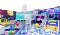 Centre de divertissement familial intérieur sur le thème de l'espace, parc de jeux gonflables commercial personnalisé avec trampoline, fosse à balles et machines de jeux d'arcade