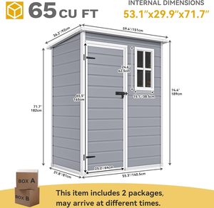 <span class=keywords><strong>Armoire</strong></span> <span class=keywords><strong>de</strong></span> rangement multifonctionnelle en plastique étanche pour <span class=keywords><strong>jardin</strong></span>, cour et terrasse, avec plancher inclus – Meilleure vente - Product Image 2