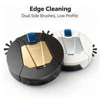 Robot aspirateur pour propriétés locatives Airbnb, aspiration 1000Pa, double moteur, rechargeable USB, sans fil, 1200mAh