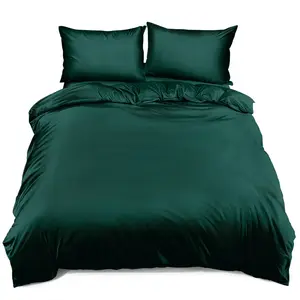 Hotel Luxury Cooling Satin Bed Cover Set Soft Bed Duvet Sheet 4 Pieces Silk Touch Fitted Sheet for Home and Family
