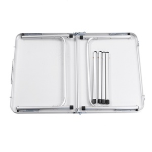 Moderno impermeabile in metallo mobili <span class=keywords><strong>da</strong></span> esterno <span class=keywords><strong>tavoli</strong></span> <span class=keywords><strong>pieghevoli</strong></span> con MDF Top per le gite in spiaggia cortile uso BBQs Park - Product Image 5