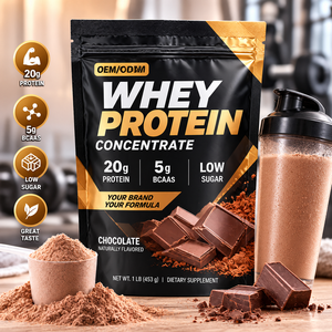 OEM <span class=keywords><strong>Whey</strong></span> Konzentrat 453g Schokoladen-Proteinpulver Natürlich Aromatisiert 20g Protein 5g BCAAs Nahrungsergänzungsmittel - Product Image 3