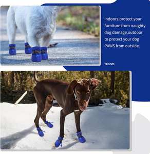 Chaussures pour chien à livraison rapide, semelle antidérapante, bottes de protection pour pattes avec sangles réfléchissantes, protection des pieds, plusieurs tailles - Product Image 6