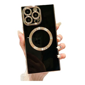 Fantaisie Mode Solide Couleur <span class=keywords><strong>Carré</strong></span> Galvanoplastie Doux TPU Téléphone étui pour <span class=keywords><strong>iphone</strong></span> 15/14/13/12 Pro Max Couverture - Product Image 1