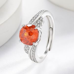 Anillos de Boda de Lujo Ligero, Plateados en Plata, con Corte Rosa, Diamante de Alto Contenido de Carbono, Diseño Dulce y Elegante, Joyería para Mujer - Product Image 2
