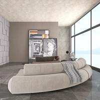 Modernes halbrundes gebogenes Sofa Luxus grau Boucle Modular Stoff Schnitts ofa Apartment Home Wohnzimmer Designer Möbel
