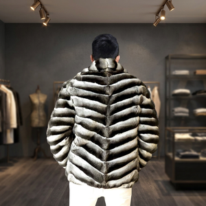 Manteau trench en fourrure de renard véritable de luxe pour homme, avec fermeture à bouton unique, écologique, imperméable, réversible, de qualité supérieure - Product Image 3