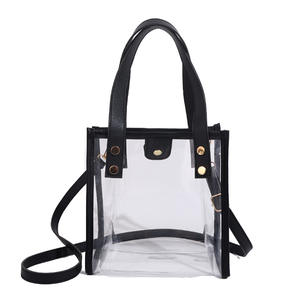 Bolso de Playa Transparente de Gran Capacidad para Mujer, Moderno, Portátil, de PVC, Tipo Jelly, para Primavera/Verano, con Correa para el <span class=keywords><strong>Hombro</strong></span>, para Cosméticos y Ocio - Product Image 1