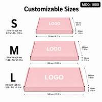 Individuelles Logo Flache Sakura Rosa Versandbox Umweltfreundliche Wellpappe Recycelbare Versandverpackung für Kleidung Geschenk